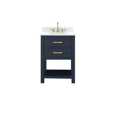 Avanity Brooks 25 in. Vanity in Navy Blue finish with Engineered White Stone Top