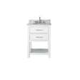 Avanity Brooks 25 in. Vanity in White finish with Carrara White Marble Top