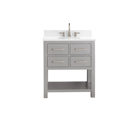 Avanity Brooks 31 in. Vanity in Chilled Gray finish with Engineered White Stone Top