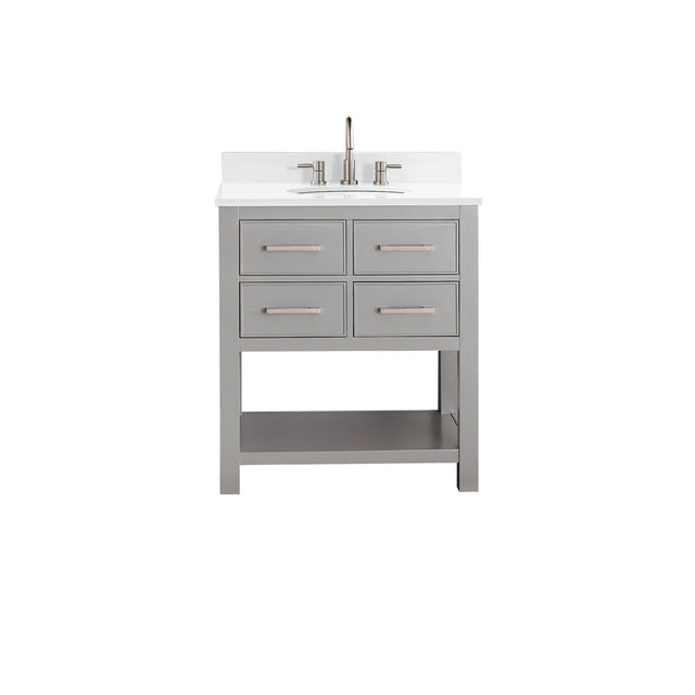 Avanity Brooks 31 in. Vanity in Chilled Gray finish with Engineered White Stone Top