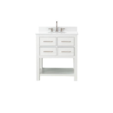 Avanity Brooks 31 in. Vanity in White finish with Engineered White Stone Top