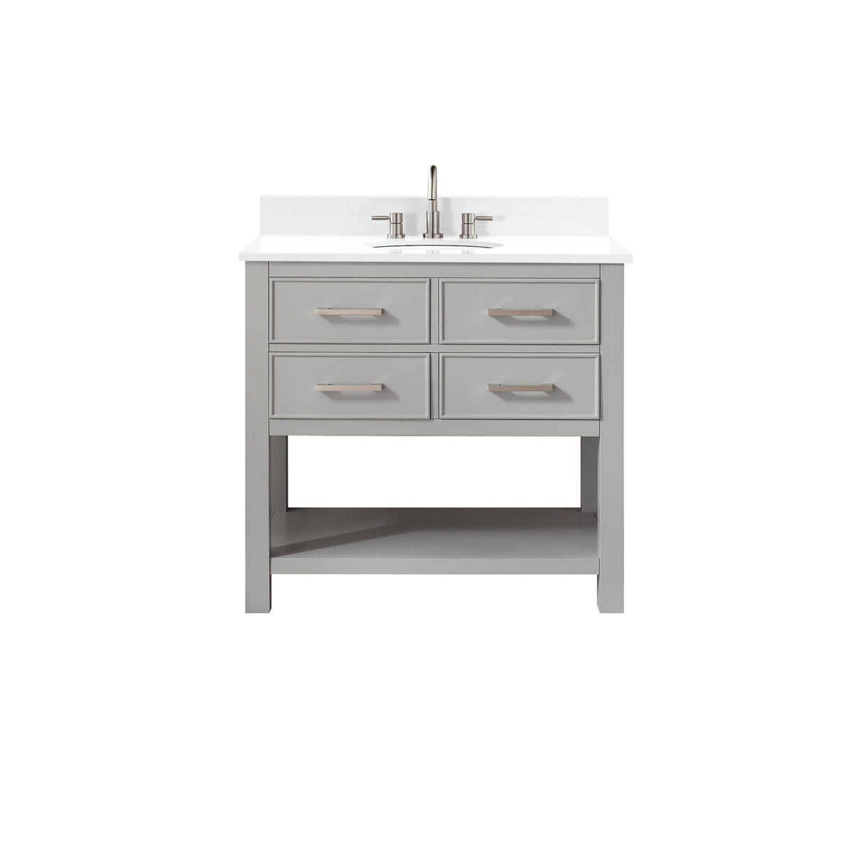 Avanity Brooks 37 in. Vanity in Chilled Gray finish with Engineered White Stone Top