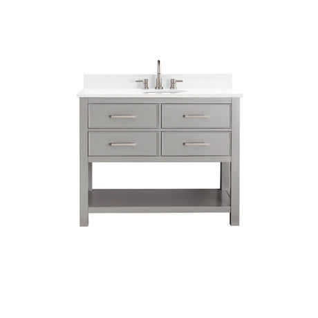 Avanity Brooks 43 in. Vanity in Chilled Gray finish with Engineered White Stone Top