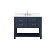 Avanity Brooks 43 in. Vanity in Navy Blue finish with Engineered White Stone Top