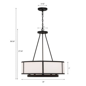 Bryant 6 Light Black Forged Chandelier BRY-8006-BF