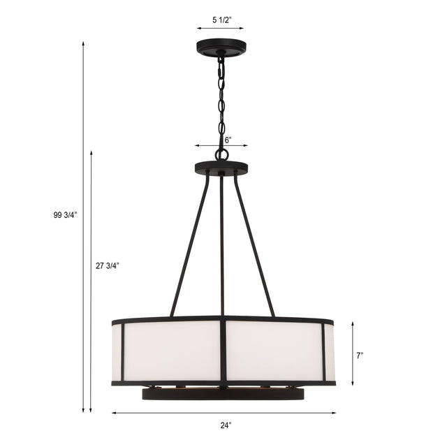 Bryant 6 Light Black Forged Chandelier BRY-8006-BF