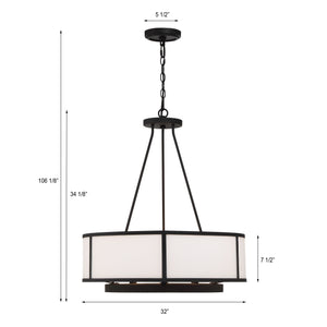 Bryant 8 Light Black Forged Chandelier BRY-8008-BF