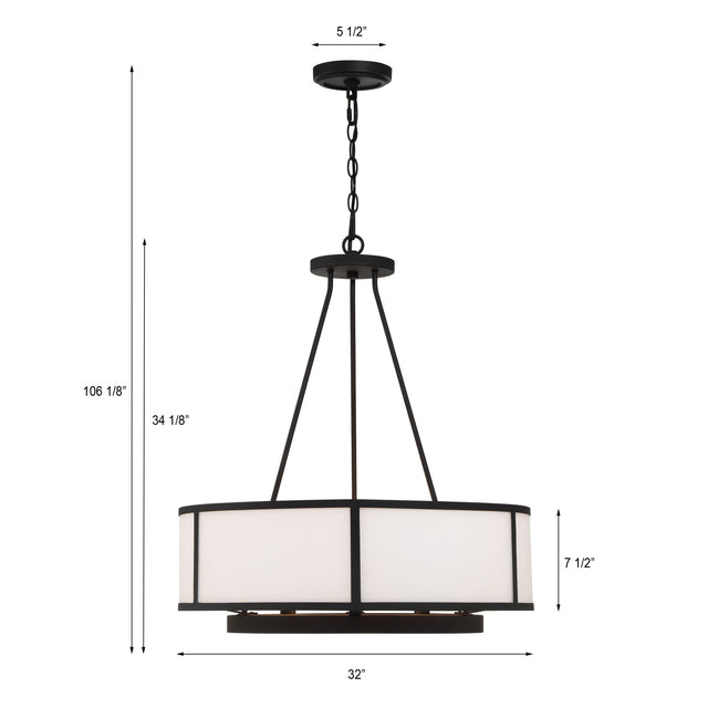 Bryant 8 Light Black Forged Chandelier BRY-8008-BF