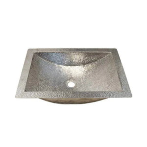 Native Trails Avila 21" Rectangular Hammered Brushed Nickel Undermount Bathroom Sink