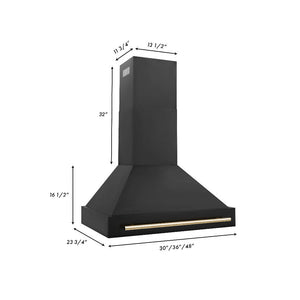 ZLINE Autograph Edition 36 in. Black Stainless Steel Range Hood with Handle (BS655Z-36)