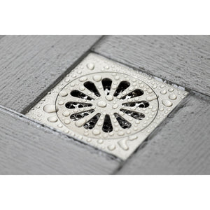 Watercourse BSF4161BN 4-Inch Square Grid Shower Drain with Hair Catcher, Brushed Nickel
