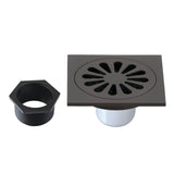 Watercourse BSF4161ORB 4-Inch Square Grid Shower Drain with Hair Catcher, Oil Rubbed Bronze