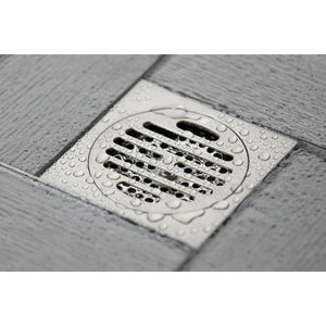 Watercourse BSF4262BN 4-Inch Square Grid Shower Drain with Hair Catcher, Brushed Nickel