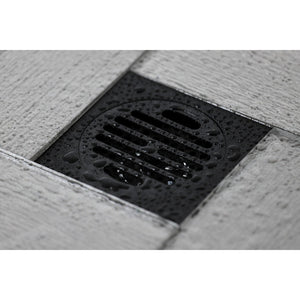 Watercourse BSF4262MB 4-Inch Square Grid Shower Drain with Hair Catcher, Matte Black