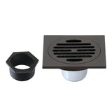 Watercourse BSF4262ORB 4-Inch Square Grid Shower Drain with Hair Catcher, Oil Rubbed Bronze