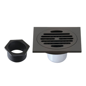 Watercourse BSF4262ORB 4-Inch Square Grid Shower Drain with Hair Catcher, Oil Rubbed Bronze