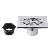 Watercourse BSF4267C 4-Inch Square Brass Shower Drain, Polished Chrome