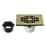 Watercourse BSF4272AB 4-Inch Square Brass Shower Drain, Antique Brass