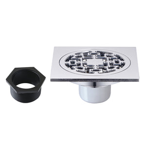 Watercourse BSF4272C 4-Inch Square Brass Shower Drain, Polished Chrome