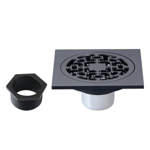 Watercourse BSF4272MB 4-Inch Square Brass Shower Drain, Matte Black