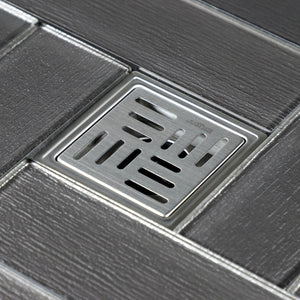 Watercourse BSF4410SS 4-Inch Square Shower Drain, Polished Stainless Steel