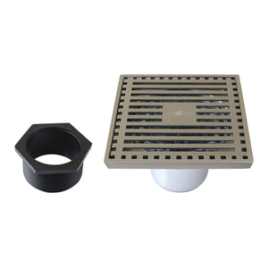 Watercourse BSF4464BN 4-Inch Square Shower Drain, Brushed Nickel