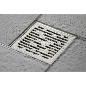 Watercourse BSF6310BN 4-Inch Square Grid Shower Drain with Hair Catcher, Brushed Nickel