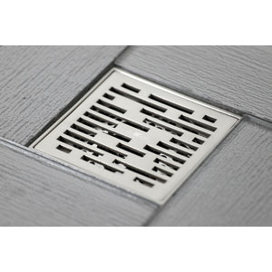Watercourse BSF6310BN 4-Inch Square Grid Shower Drain with Hair Catcher, Brushed Nickel