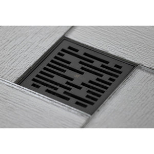 Watercourse BSF6310ORB 4-Inch Square Grid Shower Drain with Hair Catcher, Oil Rubbed Bronze