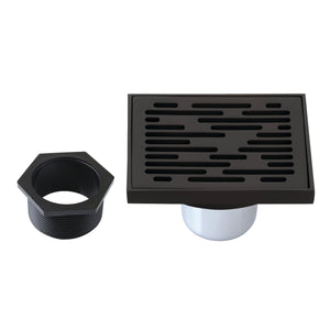 Watercourse BSF6310ORB 4-Inch Square Grid Shower Drain with Hair Catcher, Oil Rubbed Bronze