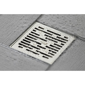 Watercourse BSF6310PN 4-Inch Square Grid Shower Drain with Hair Catcher, Polished Nickel