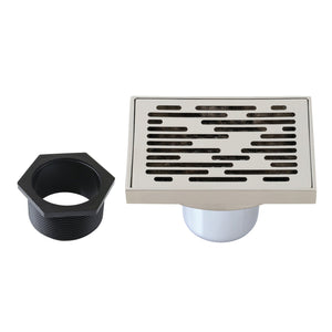 Watercourse BSF6310PN 4-Inch Square Grid Shower Drain with Hair Catcher, Polished Nickel
