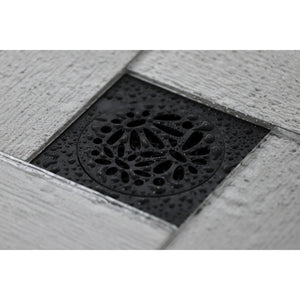 Watercourse BSF6360MB 4-Inch Square Grid Shower Drain with Hair Catcher, Matte Black