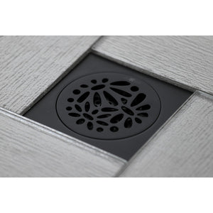 Watercourse BSF6360MB 4-Inch Square Grid Shower Drain with Hair Catcher, Matte Black