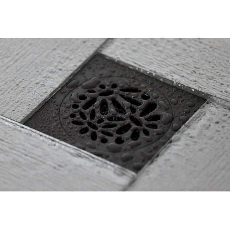 Watercourse BSF6360ORB 4-Inch Square Grid Shower Drain with Hair Catcher, Oil Rubbed Bronze