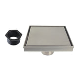 Watercourse BSF6628 6-Inch Stainless Steel Square Shower Drain, Brushed Nickel