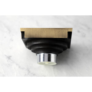 Watercourse BSF9771AB 4-Inch Square Grid Shower Drain with Hair Catcher, Antique Brass