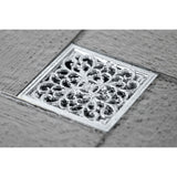 Watercourse BSF9771C 4-Inch Square Grid Shower Drain with Hair Catcher, Polished Chrome