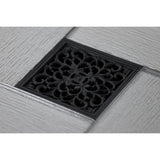 Watercourse BSF9771MB 4-Inch Square Grid Shower Drain with Hair Catcher, Matte Black