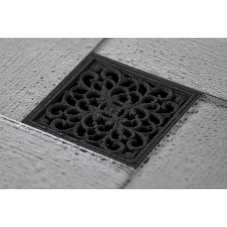 Watercourse BSF9771ORB 4-Inch Square Grid Shower Drain with Hair Catcher, Oil Rubbed Bronze