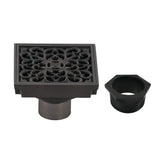 Watercourse BSF9771ORB 4-Inch Square Grid Shower Drain with Hair Catcher, Oil Rubbed Bronze