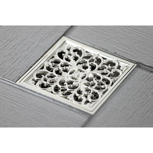 Watercourse BSF9771PN 4-Inch Square Grid Shower Drain with Hair Catcher, Polished Nickel