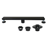 Watercourse BSFK2420 24-Inch Stainless Steel Linear Shower Drain with Flange, Matte Black