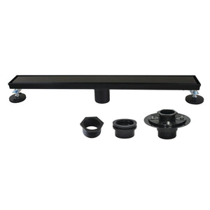 Watercourse BSFK2420 24-Inch Stainless Steel Linear Shower Drain with Flange, Matte Black