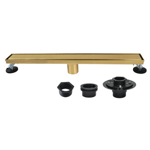 Watercourse BSFK2427 24-Inch Stainless Steel Linear Shower Drain with Flange, Brushed Brass