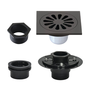 Watercourse BSFK4161ORB 4-Inch Square Brass Shower Drain, Oil Rubbed Bronze