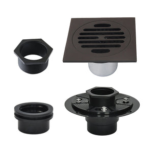 Watercourse BSFK4262ORB 4-Inch Square Brass Shower Drain, Oil Rubbed Bronze