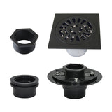 Watercourse BSFK4267MB 4-Inch Square Brass Shower Drain, Matte Black