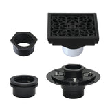 Watercourse BSFK9771MB 4-Inch Square Brass Shower Drain, Matte Black