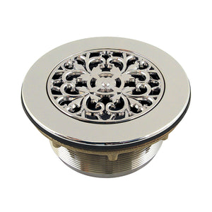 Watercourse BSFT4136 4-1/4 Inch Round Brass Shower Base Drain, Polished Nickel